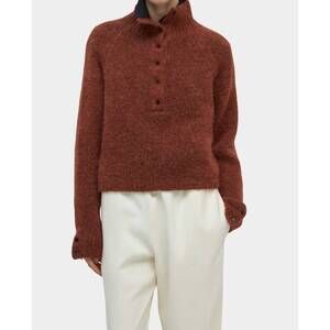 NEW CORDERA baby alpaca polo sweater in terracotta